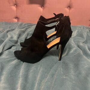 Madden Girl Black Peep-Toe Heels